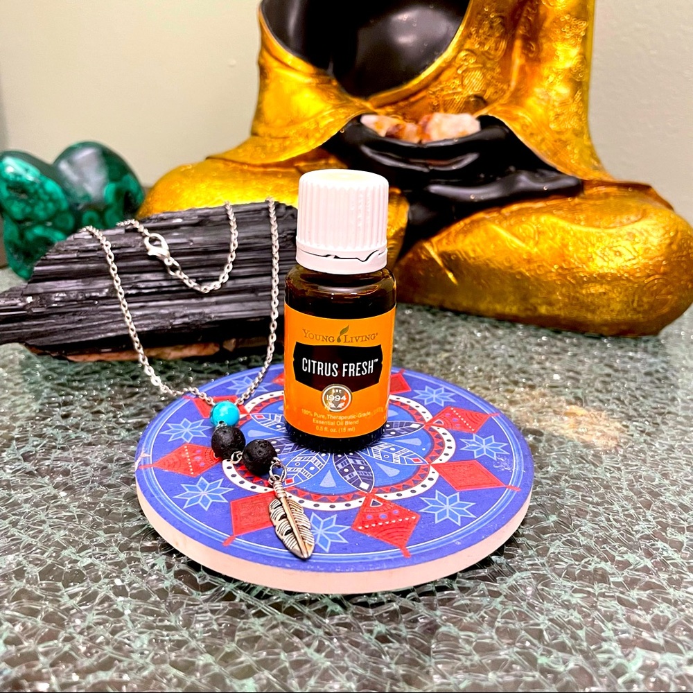 Young Living Citrus Fresh Oil 15 ml Bottle with Lava Rock Diffuser…